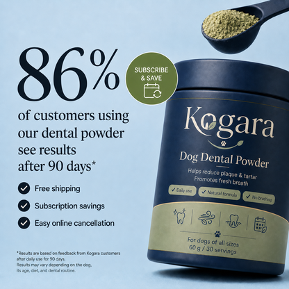 Kogara™ – Dog Dental Powder | Fresh Breath & Clean Teeth Without Brushing