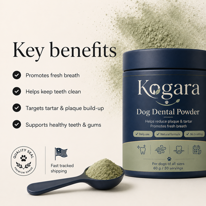 Kogara™ – Dog Dental Powder | Fresh Breath & Clean Teeth Without Brushing